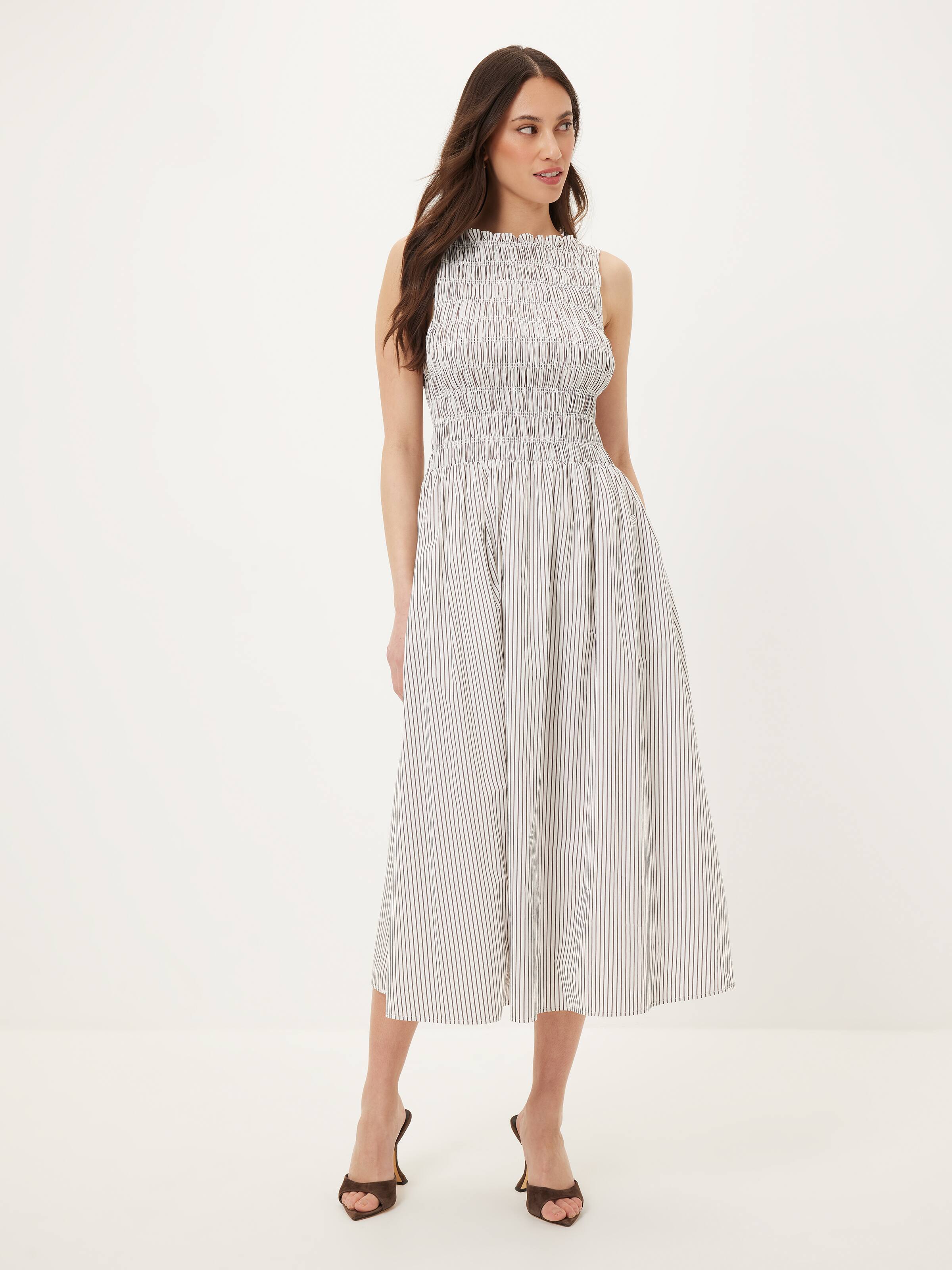 Cindy Shirred Midi Dress