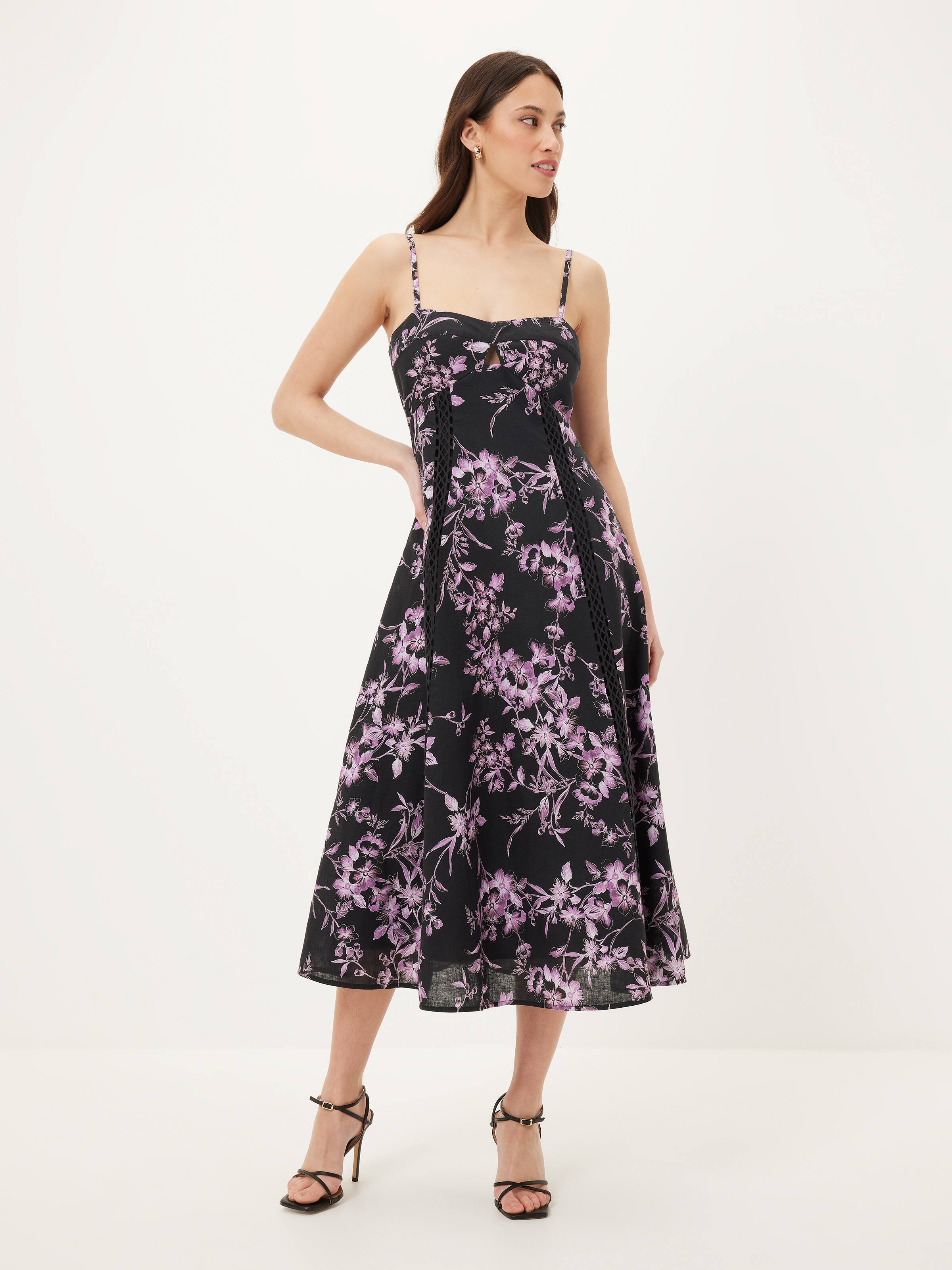 Layla Lace Trim Midi Dress