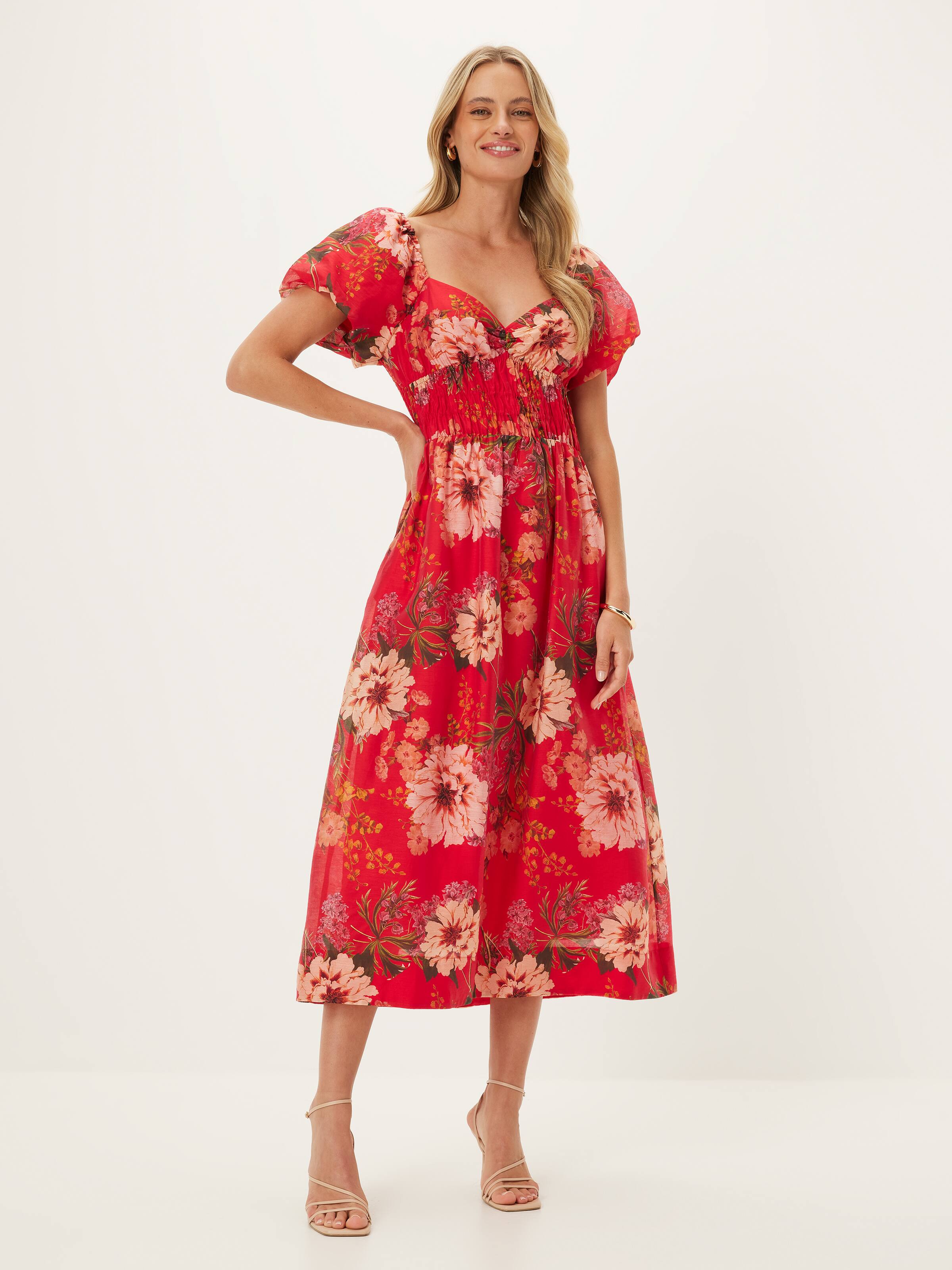 Malika Ruched Midi Dress