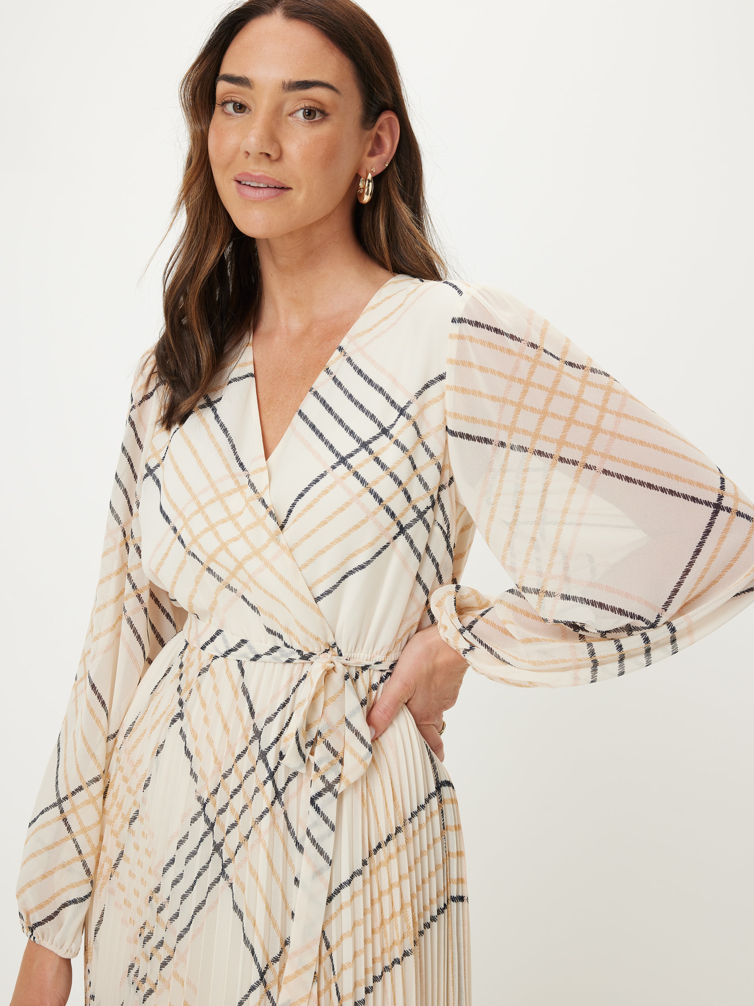 Bec Pleated Wrap Midi Dress