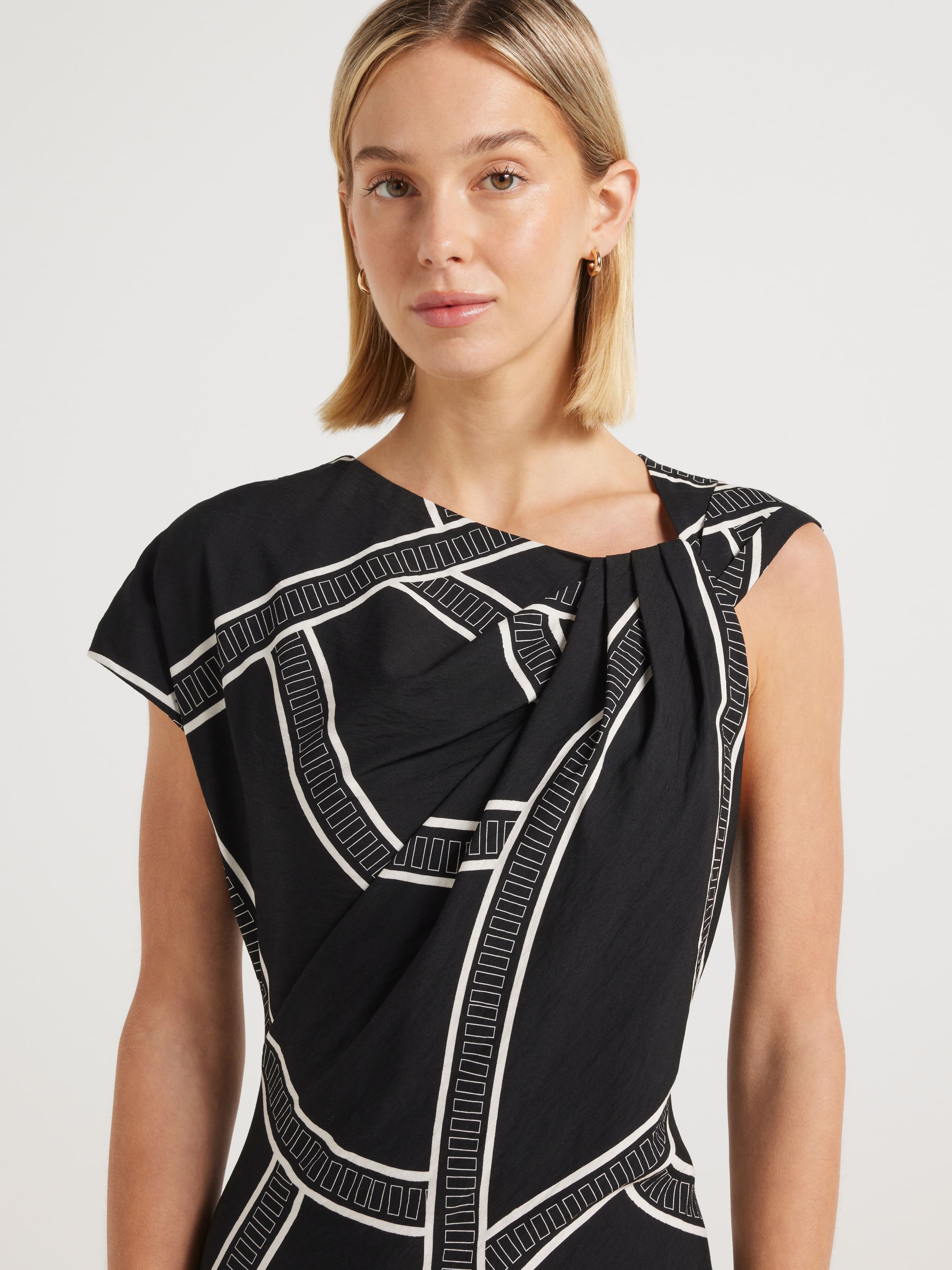 Almost Gone Amber Asymmetrical Midi Dress
