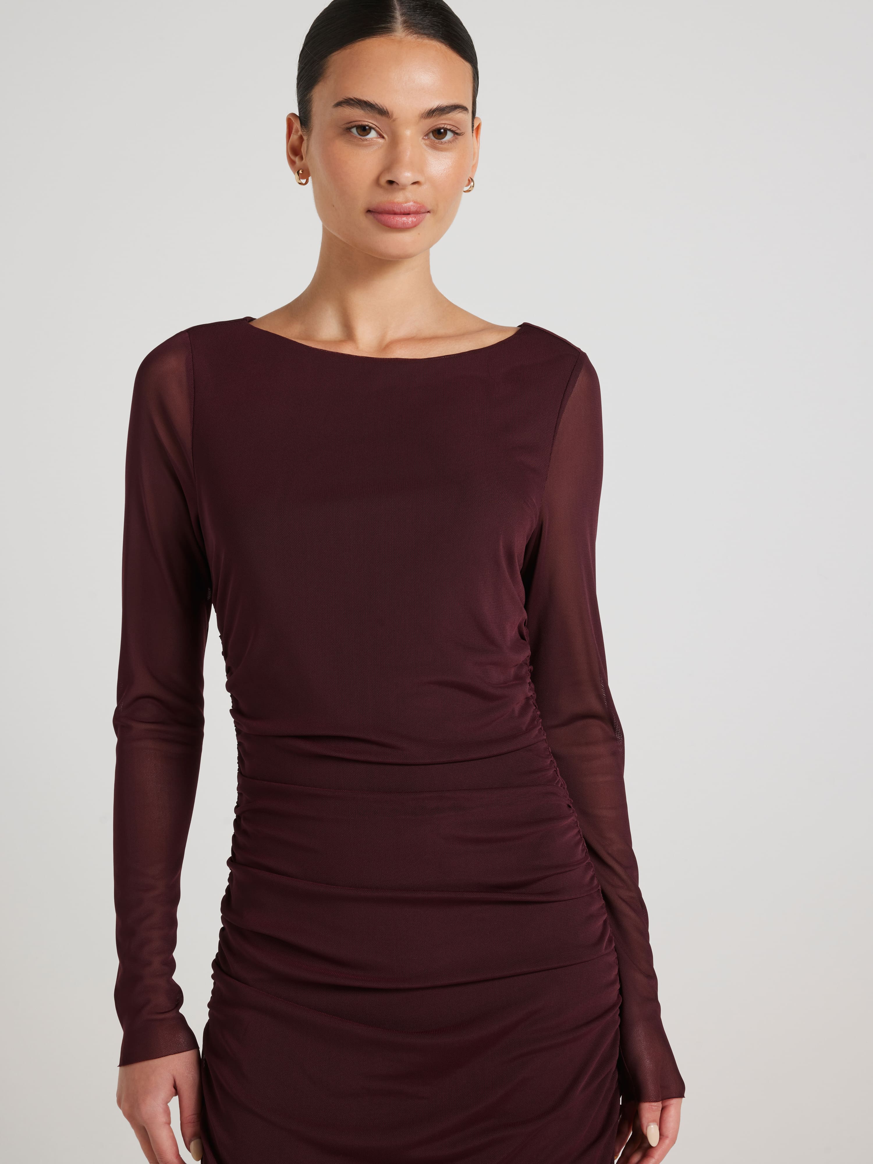 Violet Ruched Midi Dress