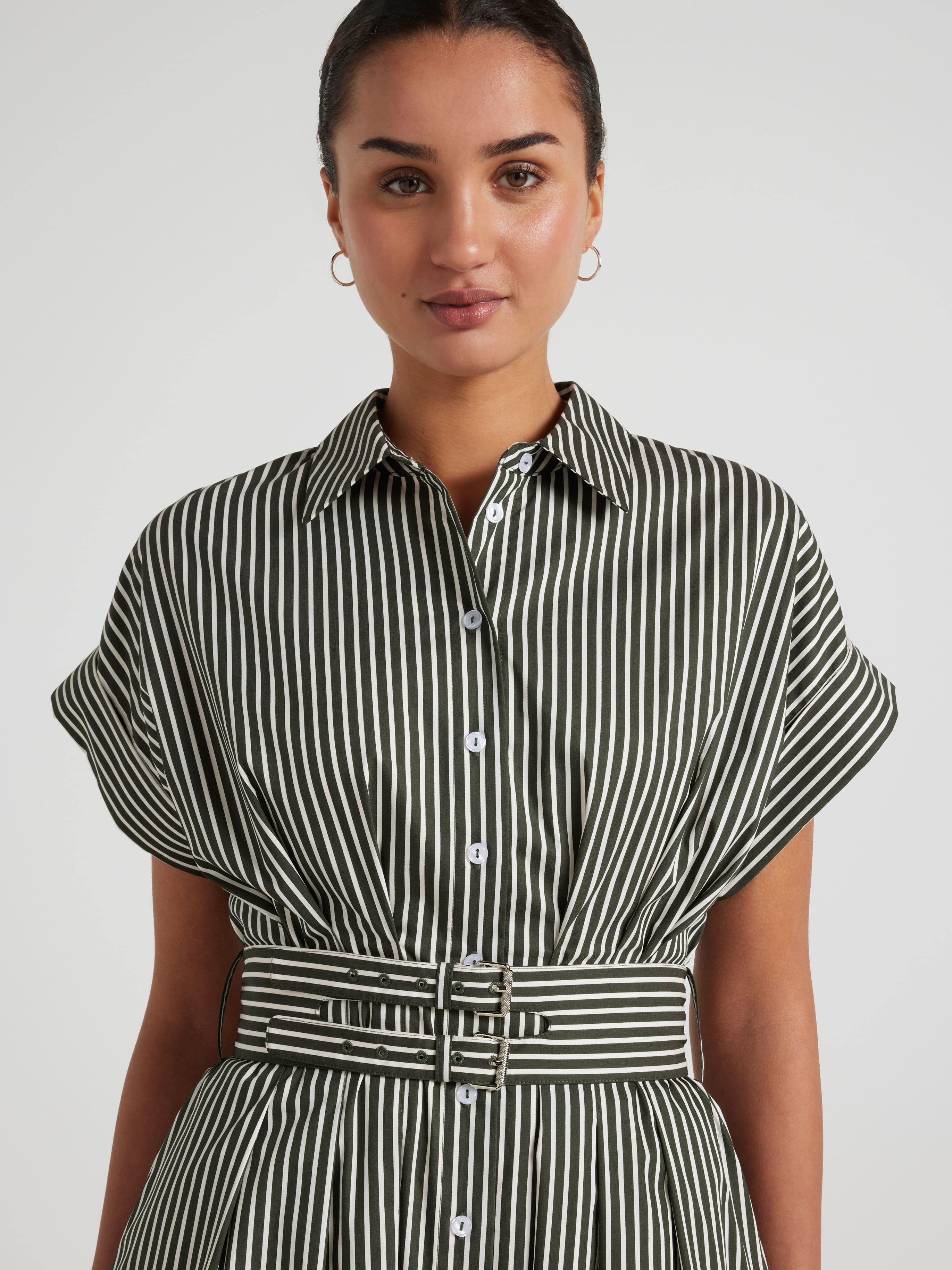 Wendy Stripe Midi Shirt Dress