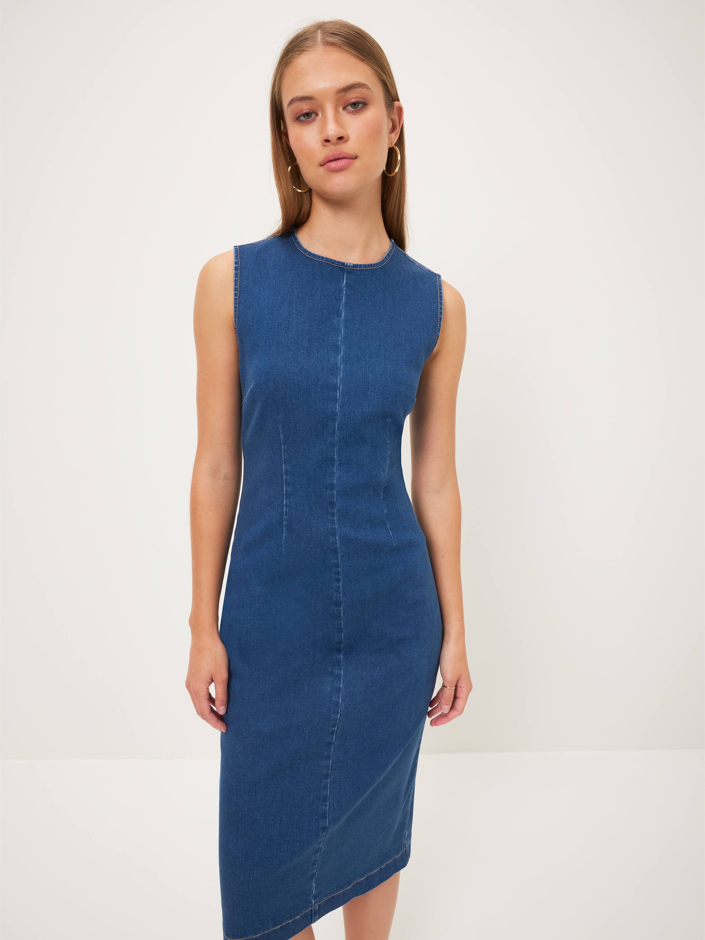 Irresistible Poise Blue Satin Slip Maxi Dress