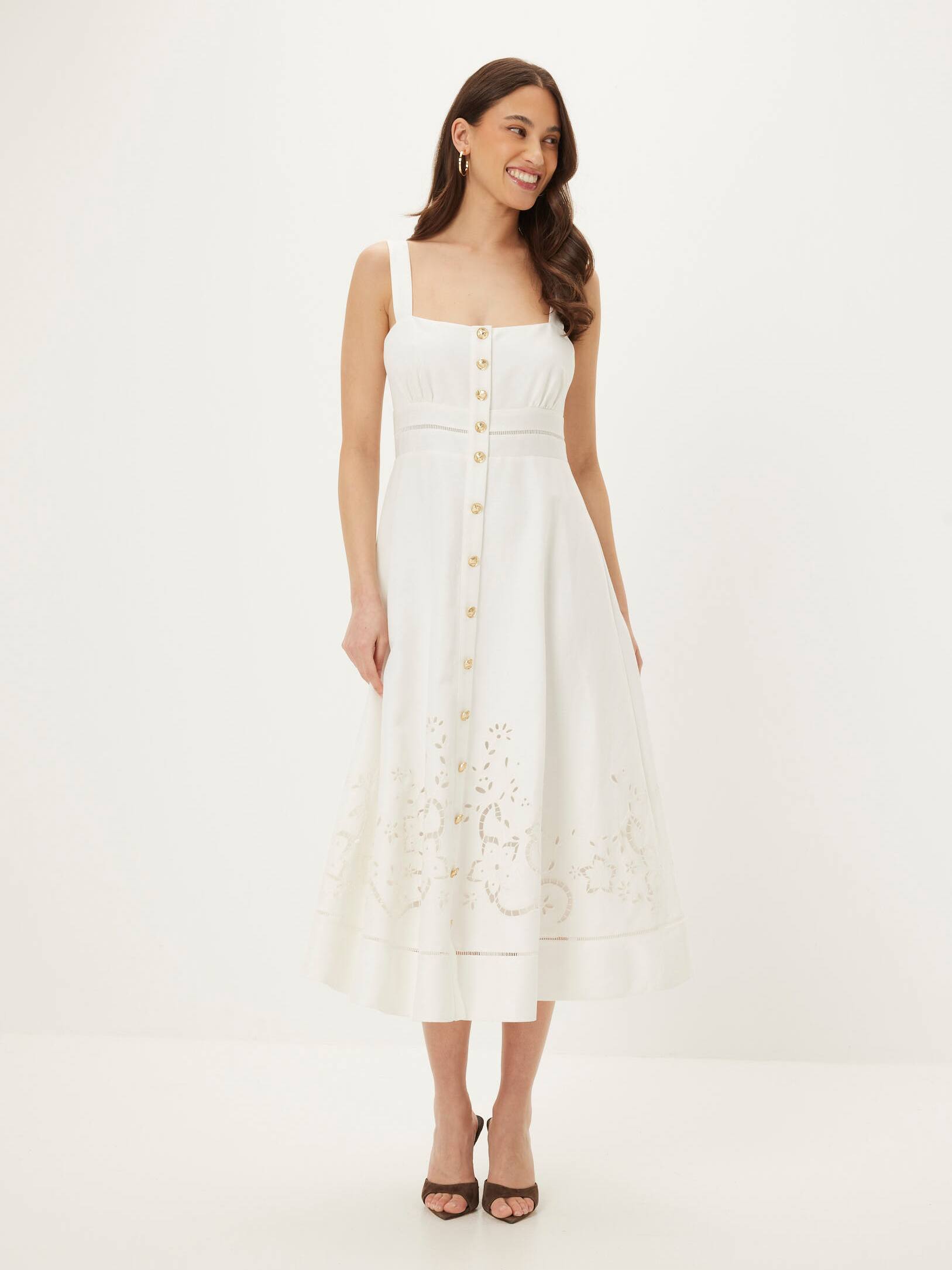 Sarah Cutwork Midi Dress