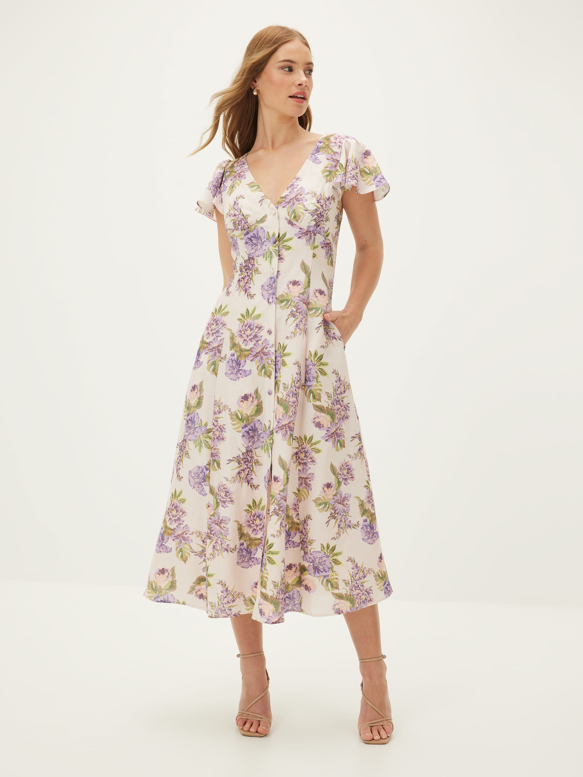 Kimberly Button Midi Dress