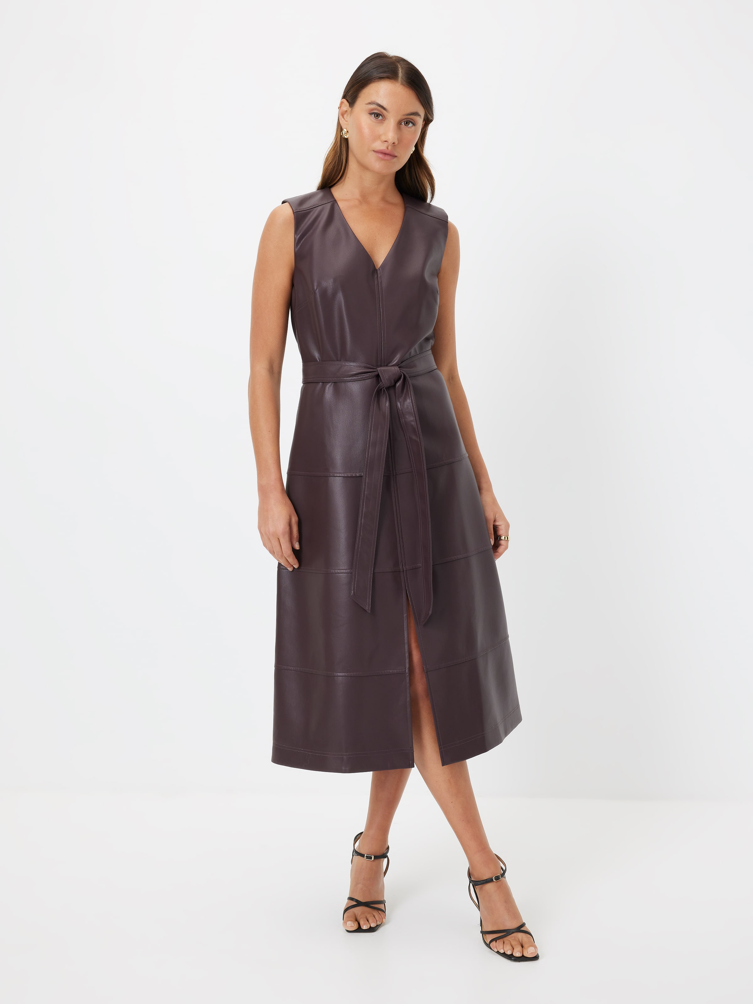 Montreal Faux Leather Midi Dress