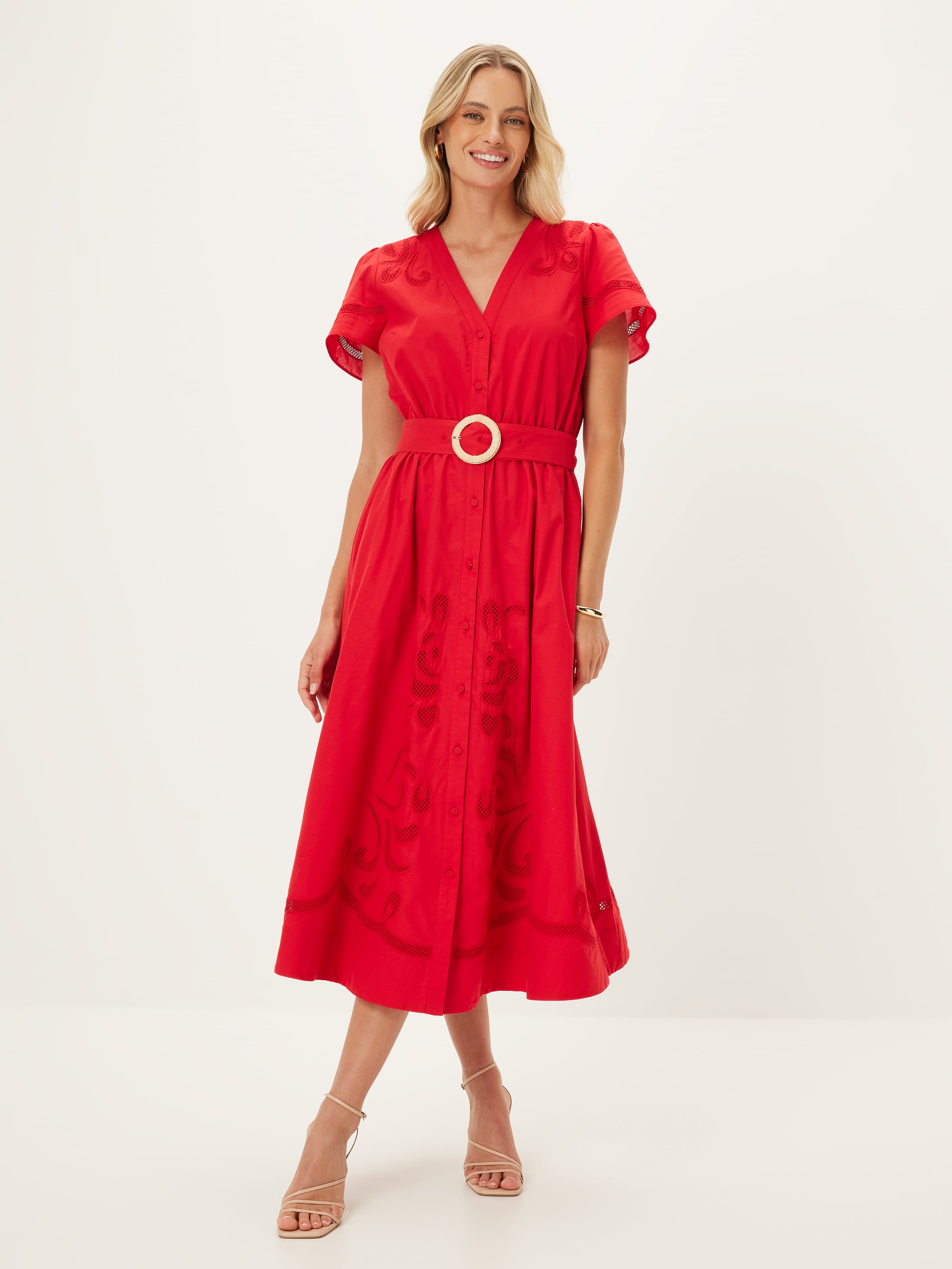 Cara Embroidered Shirt Dress