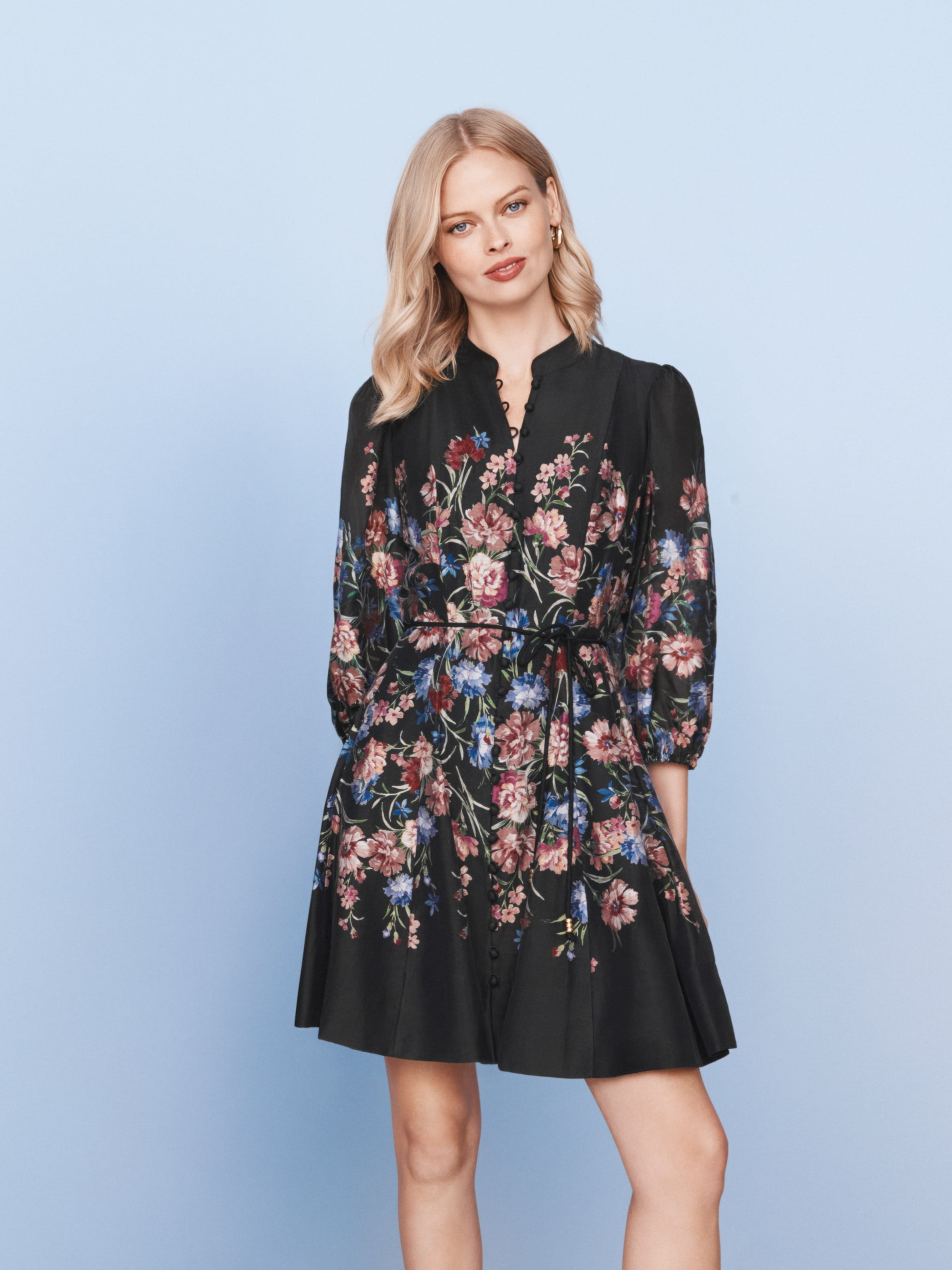 Melanie Placement Print Short Dress