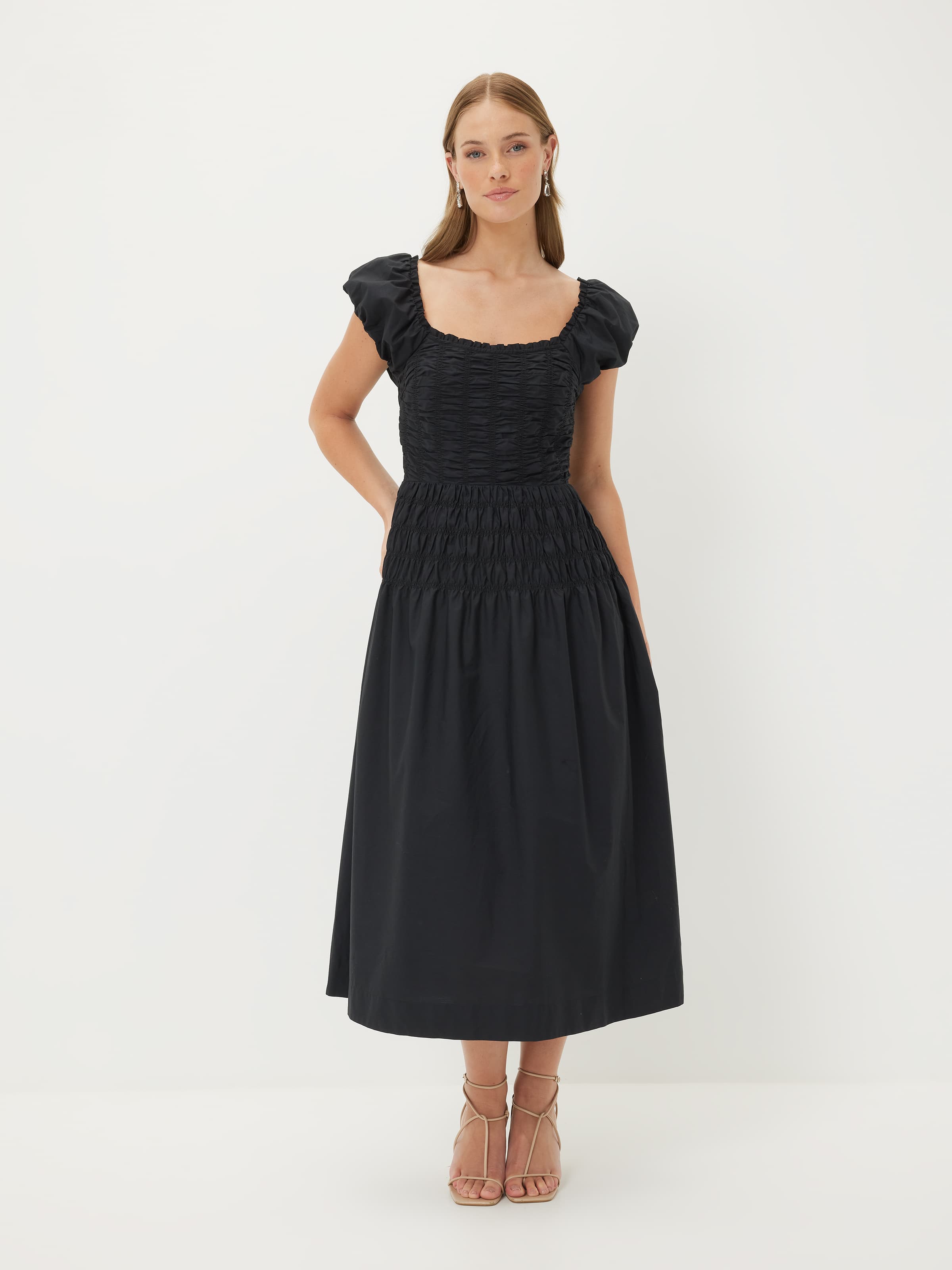 Spencer Shirred Midi Dress