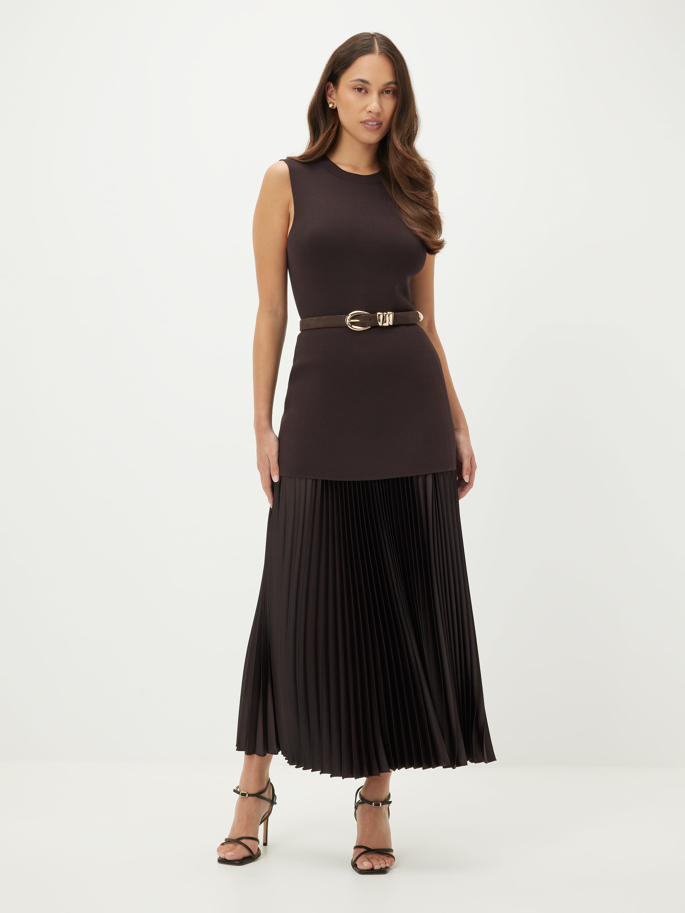 Ruby Pleated Maxi Milano Dress