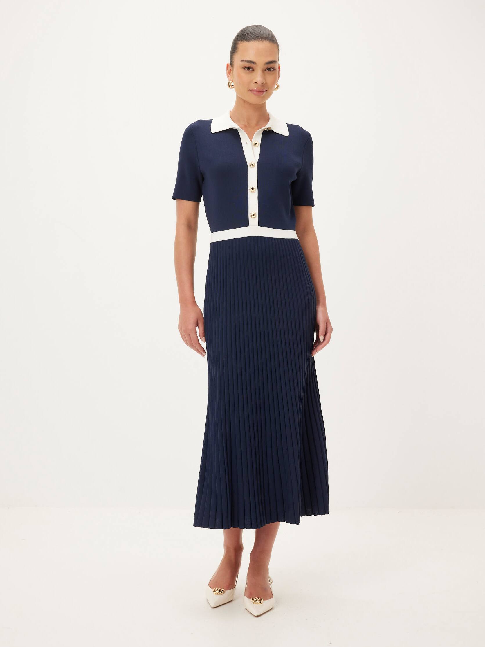 Caitlyn Tipped Knit Midi Dress