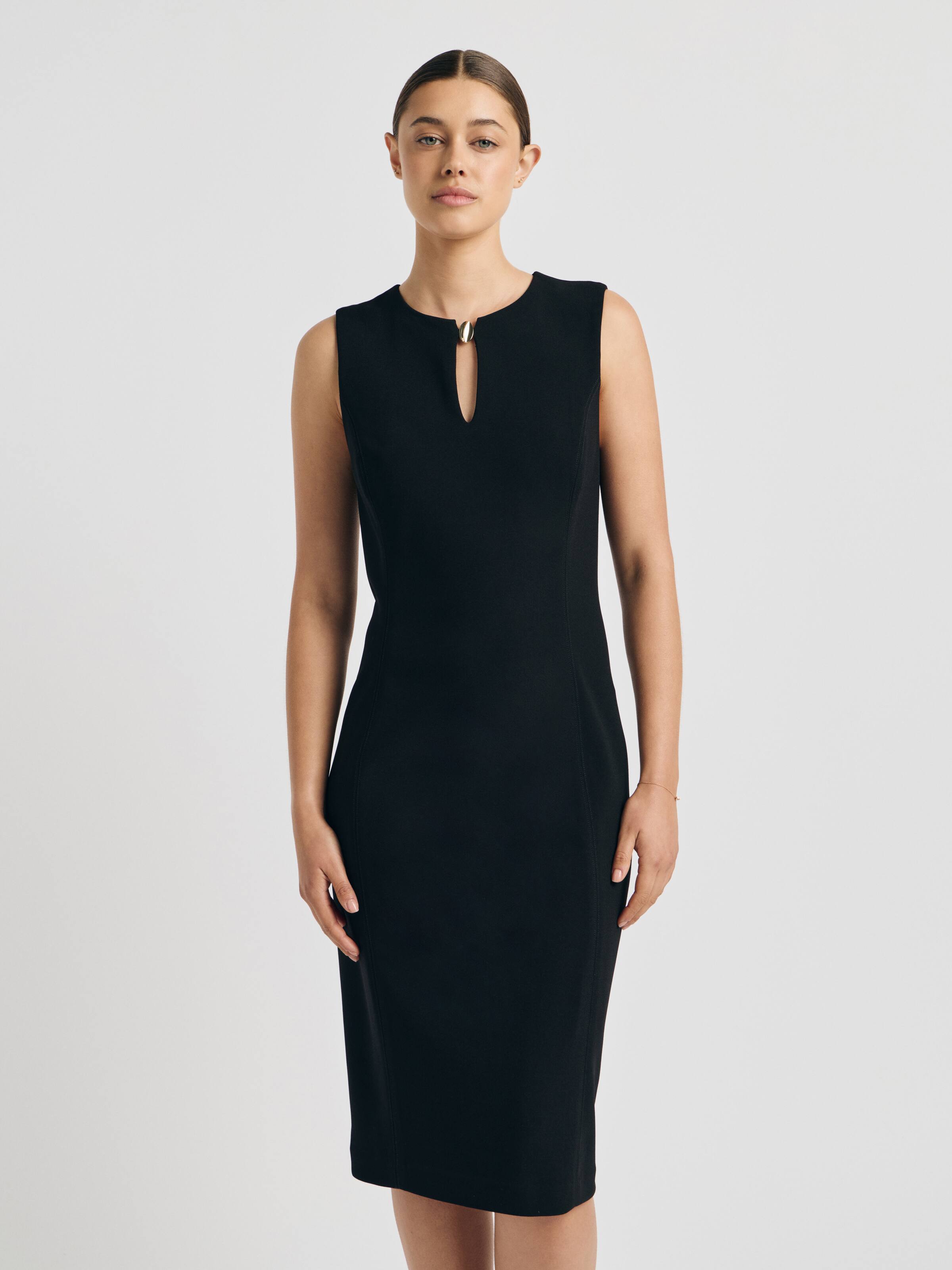 Almost Gone Rosie Button Neck Pencil Dress