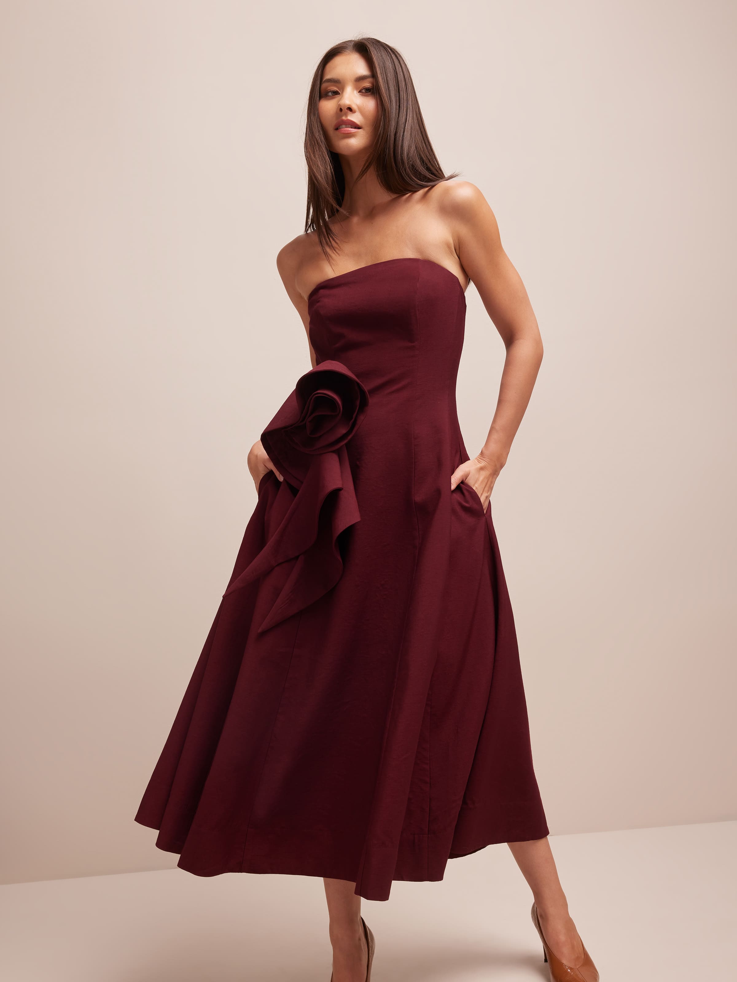Hope Strapless Midi Dress