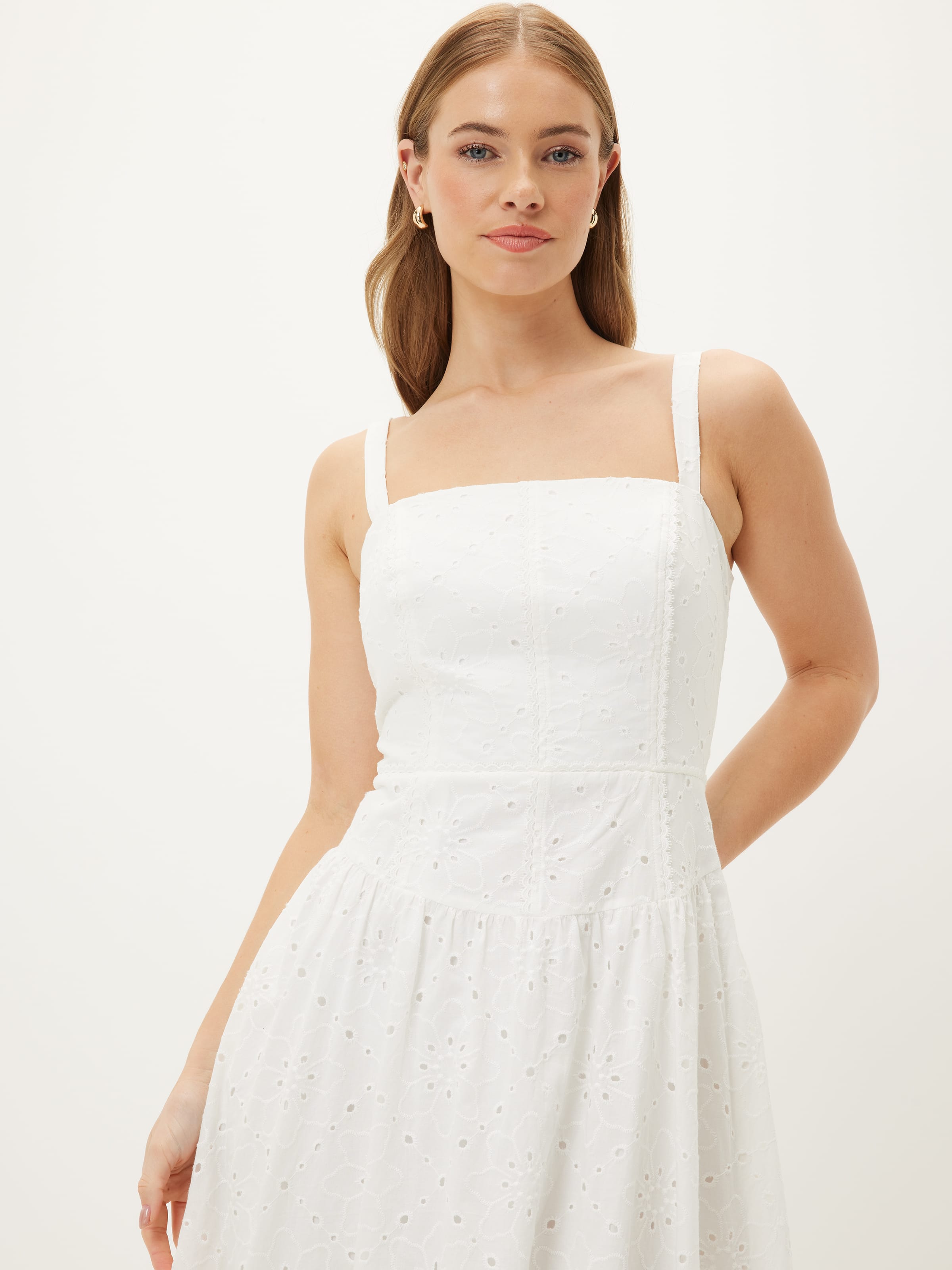 Tori Broderie Midi Dress