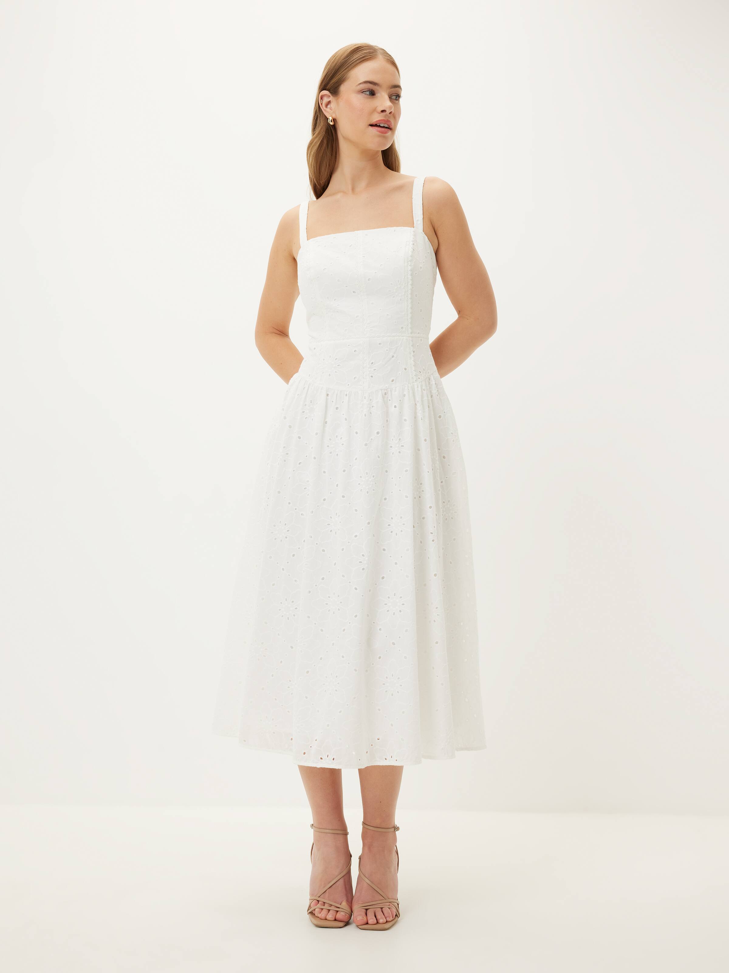 Tori Broderie Midi Dress