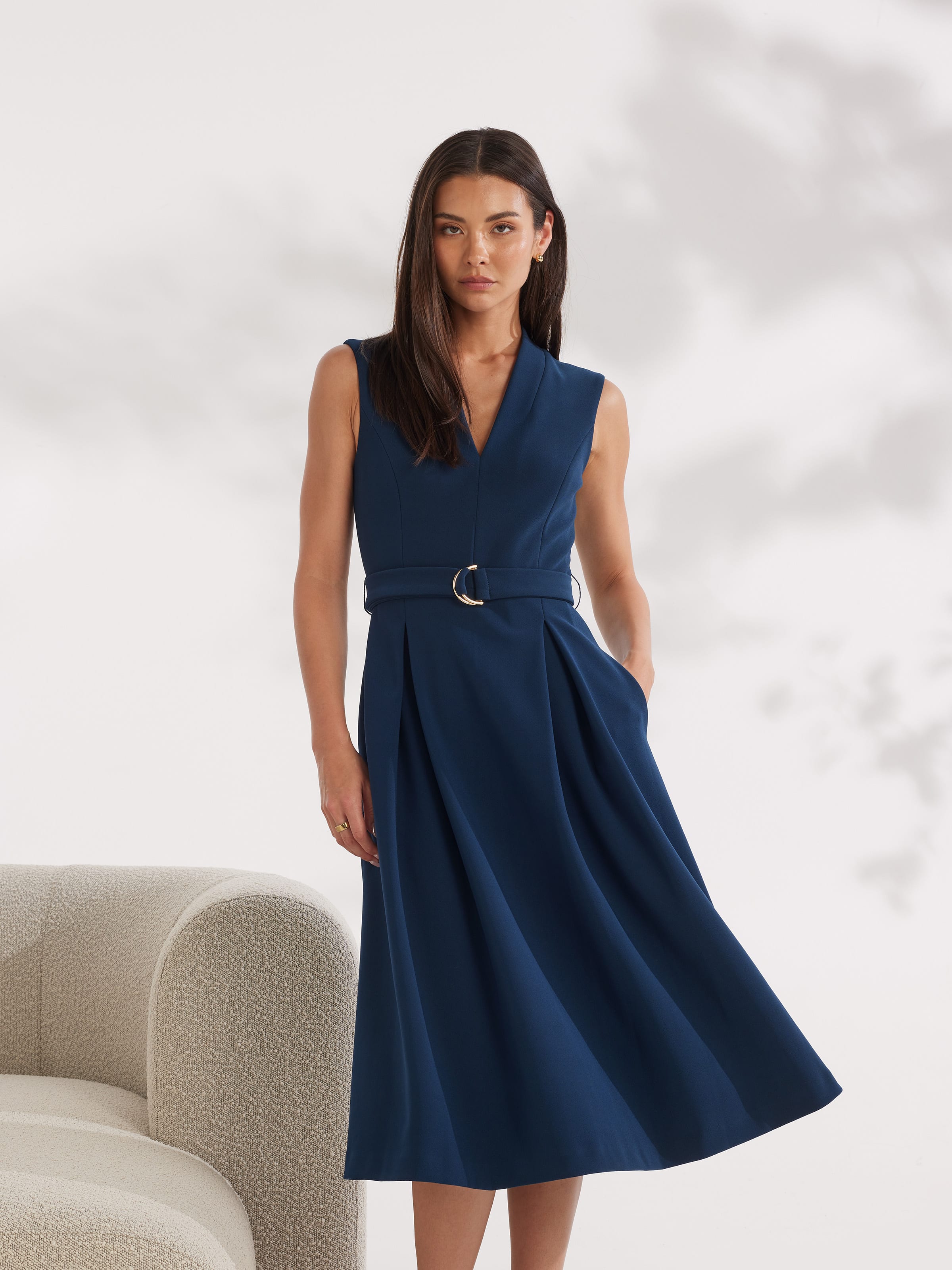 Rosie V-Neck Fit & Flare Dress