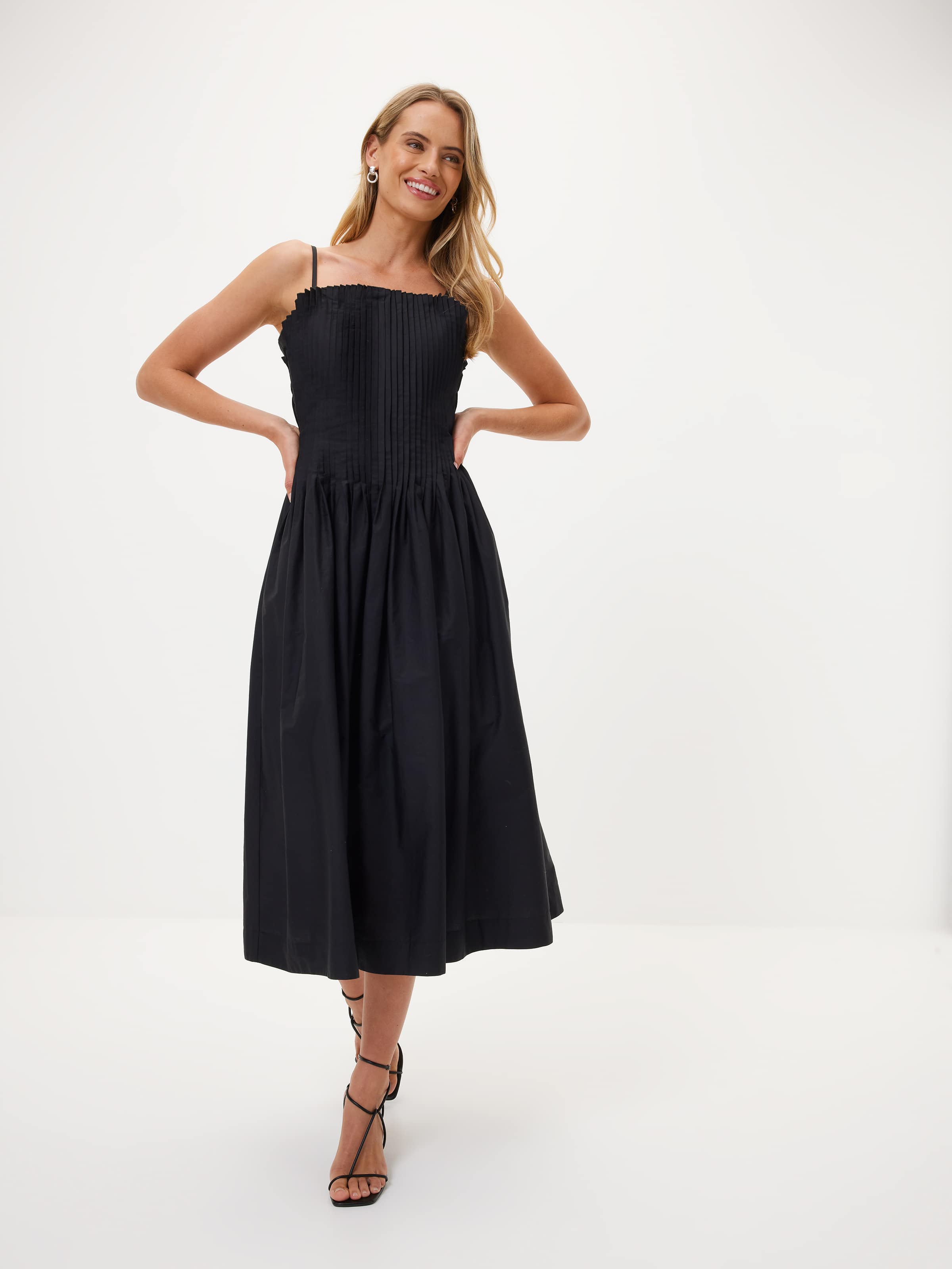 Linda Pintuck Midi Dress