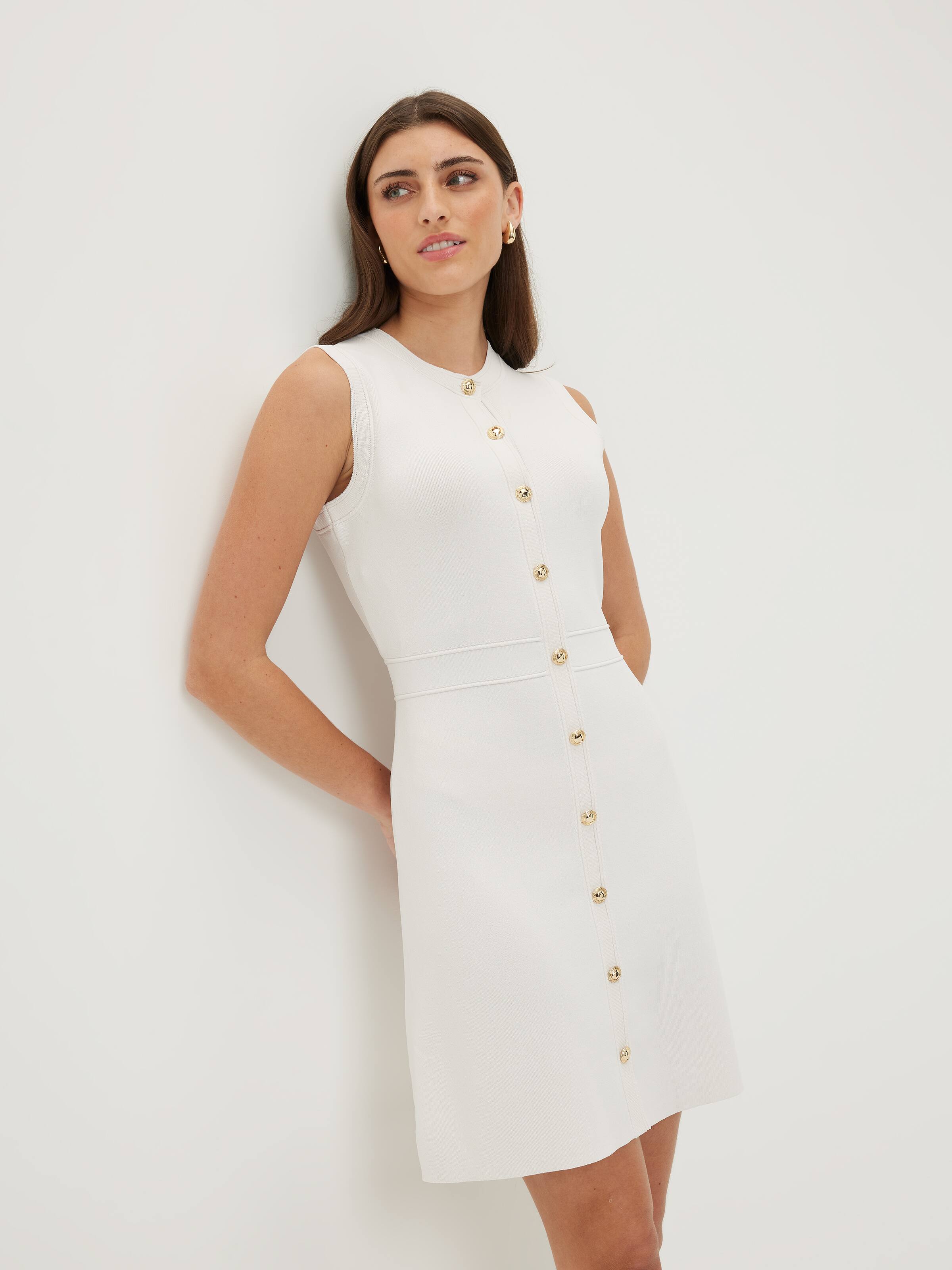 Kiera Button Through Milano Dress