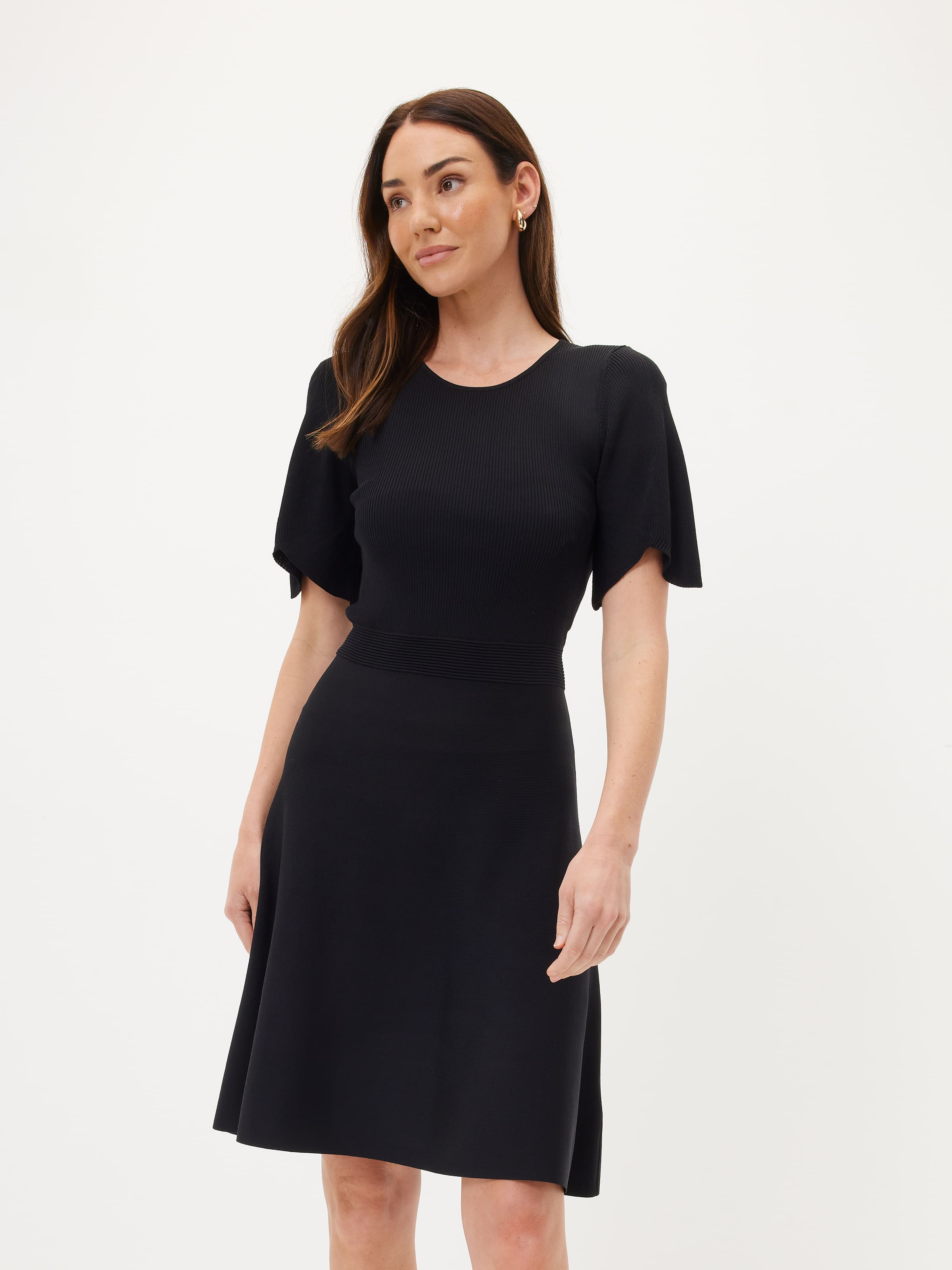 Black short sleeve work dress deals