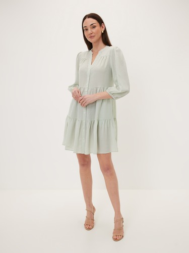 The Certainty Tiered Shirt Dress