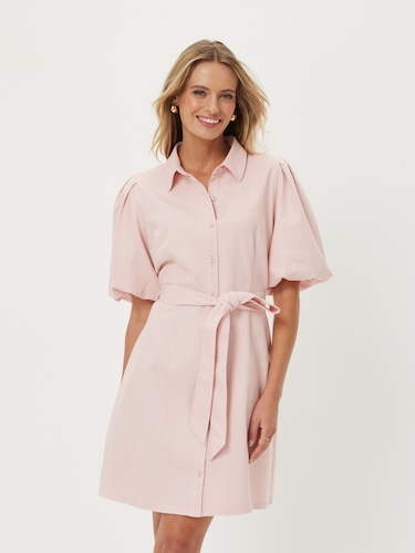 Jamie Puff Sleeve Denim Dress                                                                                                   