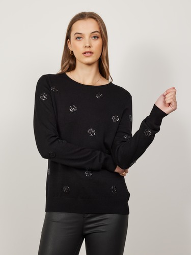 Sidney Sequin Spot Knit Top                                                                                                     