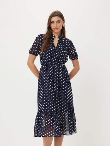 Evelyn Ruffle Sleeve Midi Dress                                                                                                 