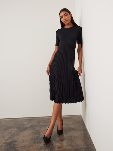 Ashley Pleat Knit Dress                                                                                                         