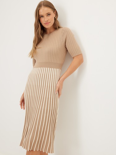 Samantha Pleat Knit Dress                                                                                                       