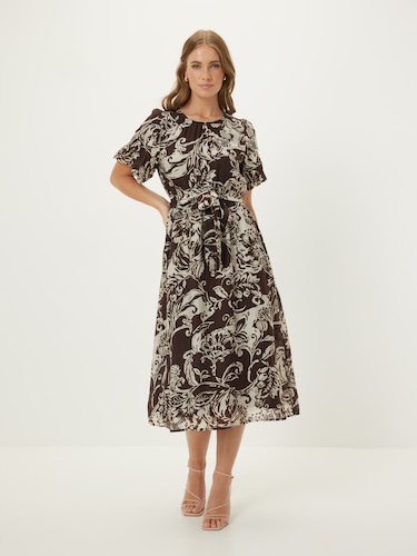 Cass Textured Midi Dress                                                                                                        