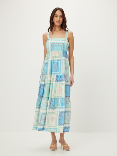 Madison Tiered Strappy Midi Dress                                                                                               