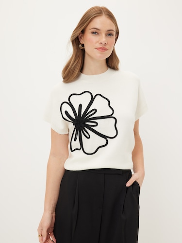 Fifi Floral Short Sleeve Jumper                                                                                                 