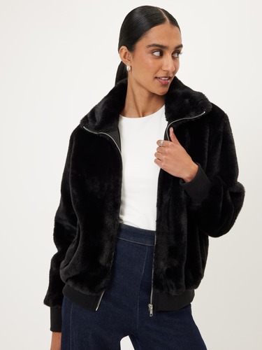 Faux Fur Bomber Jacket                                                                                                          