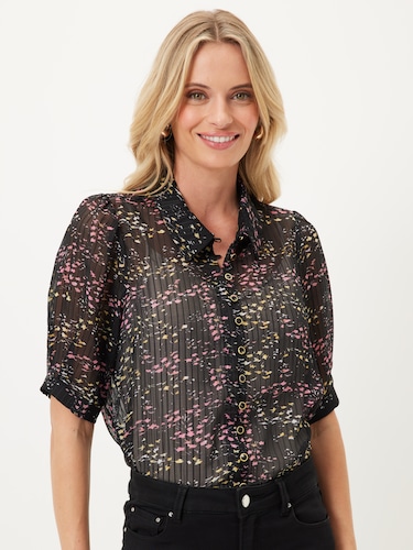 Isabella Puff Sleeve Career Blouse                                                                                              