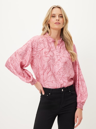 Sim Shirred Cuff Blouse                                                                                                         