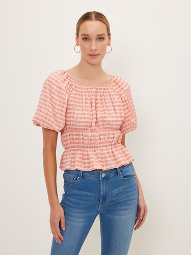 Danny Shirred Voile Top                                                                                                         