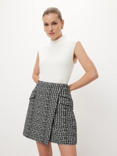 Mixed Up Boucle Mini Skirt                                                                                                      