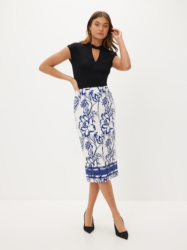 Seychelles Stripe Sateen Skirt                                                                                                  