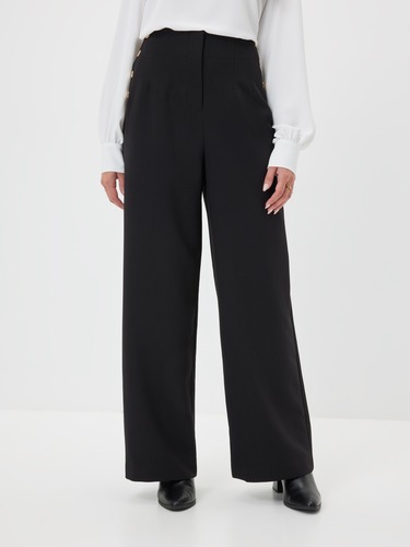 Petites Uptown Button Wide Leg Pant                                                                                             