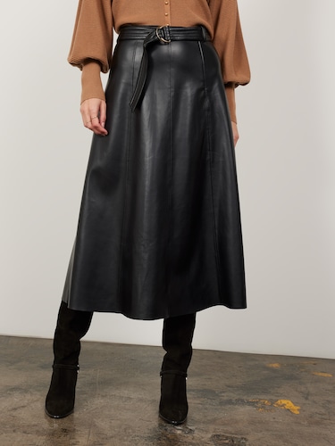Made You Look Faux Leather Midi