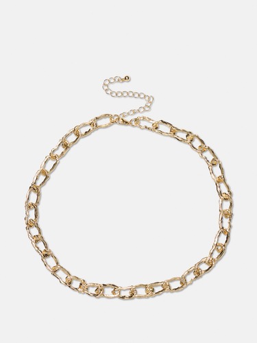 Lyra Hammered Link Chain Necklace                                                                                               