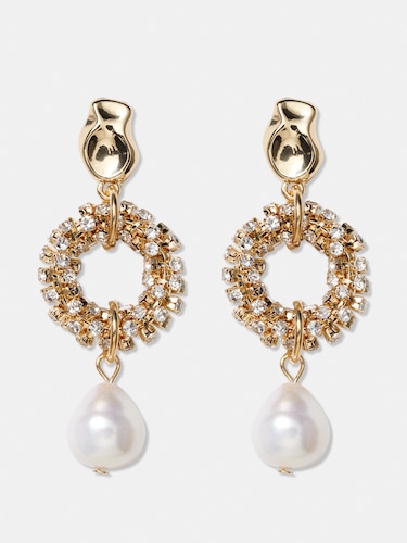 Clara Crystal & Freshwater Pearl Earring                                                                                        