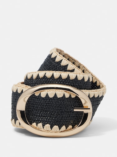 Stitch Detail Stretch Weave Belt                                                                                                