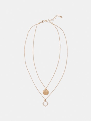 Tia Hammered Multi Pendant Necklace                                                                                             