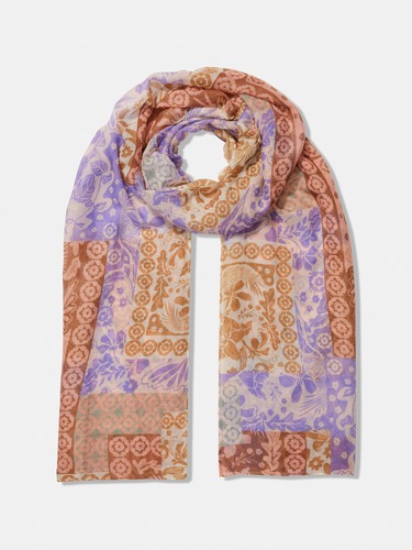 Toffee Patchwork Printed Scarf                                                                                                  