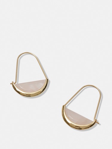 Alexa Semi Precious Oval Earrings                                                                                               