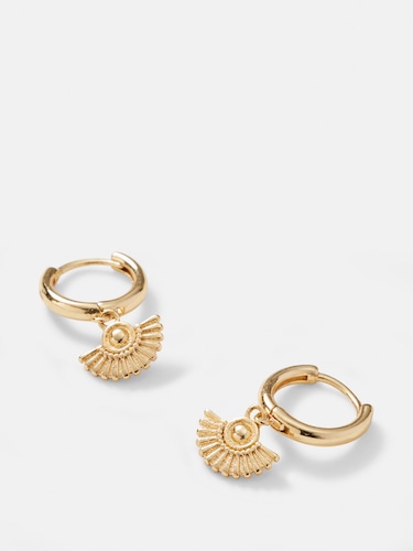 Claire Fan Huggie Hoop Earrings