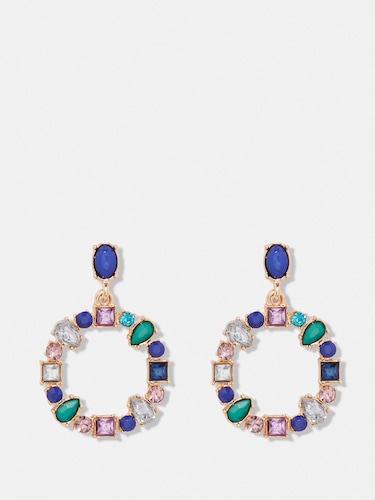 Natasha Jewelled Hoop Earrings                                                                                                  