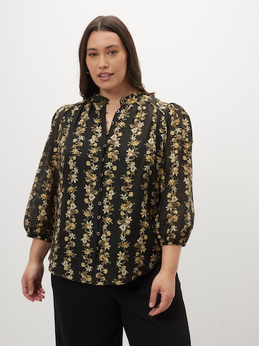 Curve Lilly 3/4 Sleeve Blouse                                                                                                   